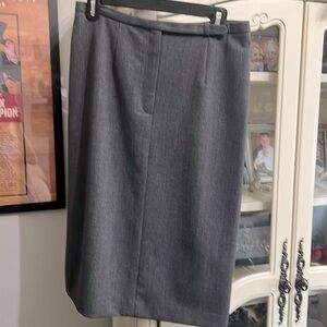 Ann Taylor stretch grey wool pinstripe skirt